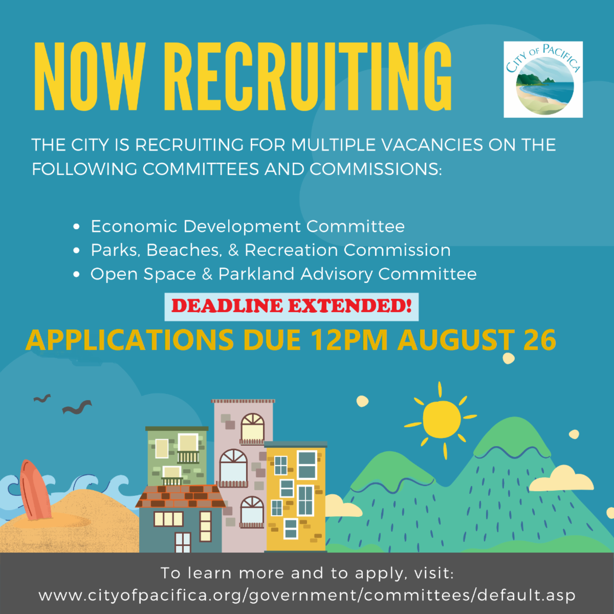 Committee Commission Recruitment - Extended Deadline 8-26-20