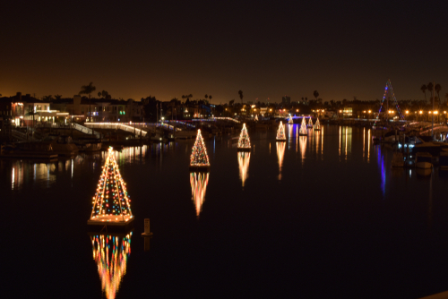 Christmas time on the Naples canal in Long Beach California