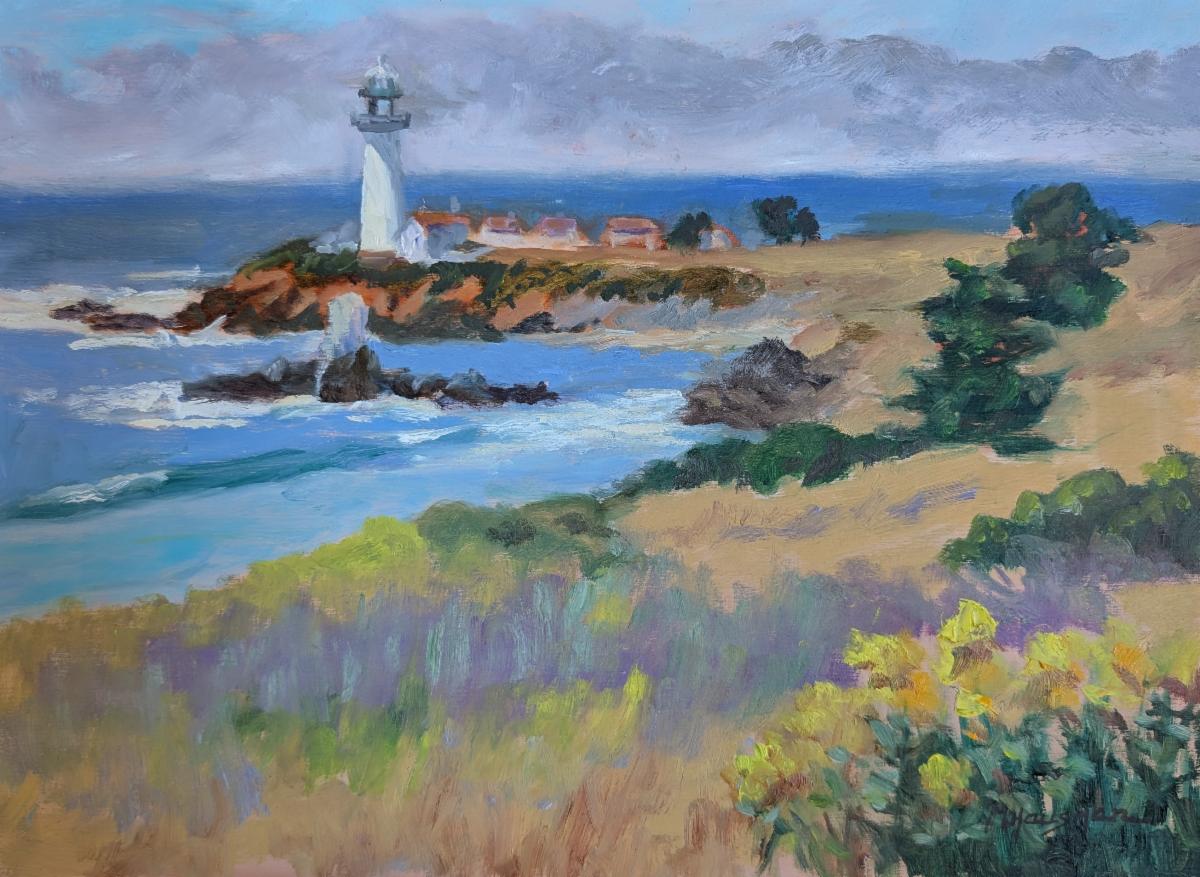 Light house and Primrose 12x16 oil