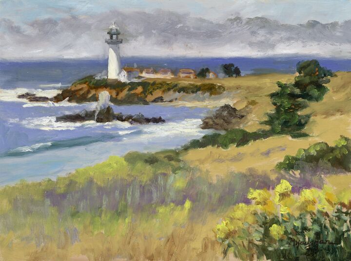 Primrose and Lighthouse 12x16