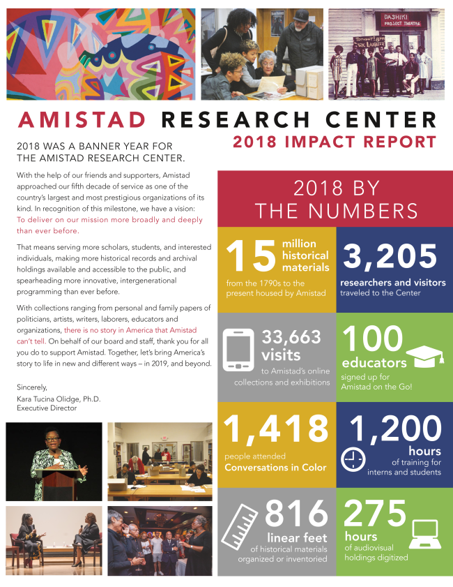 2018 Amistad Research Center Impact Statement