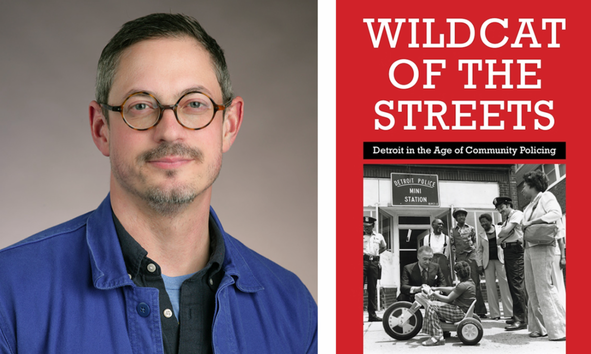 UToledo history professor Michael Stauch and the jacket for his book Wildcat of the Streets