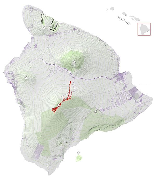 Mauna Loa Lava Flow Map