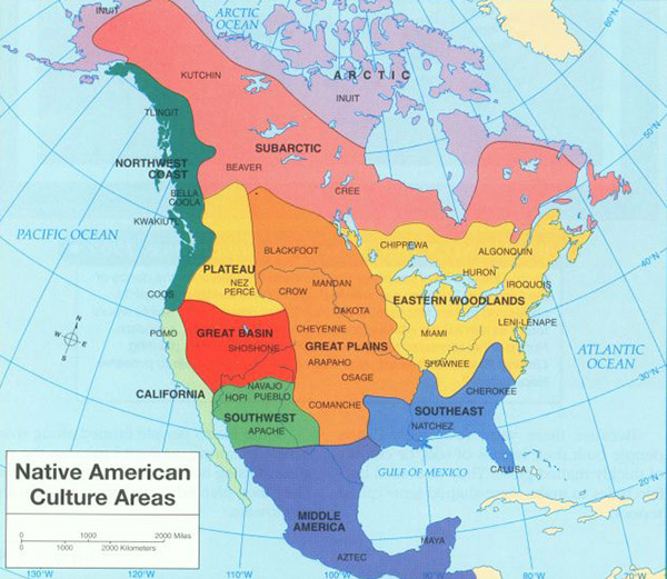 Map of North American Tribes