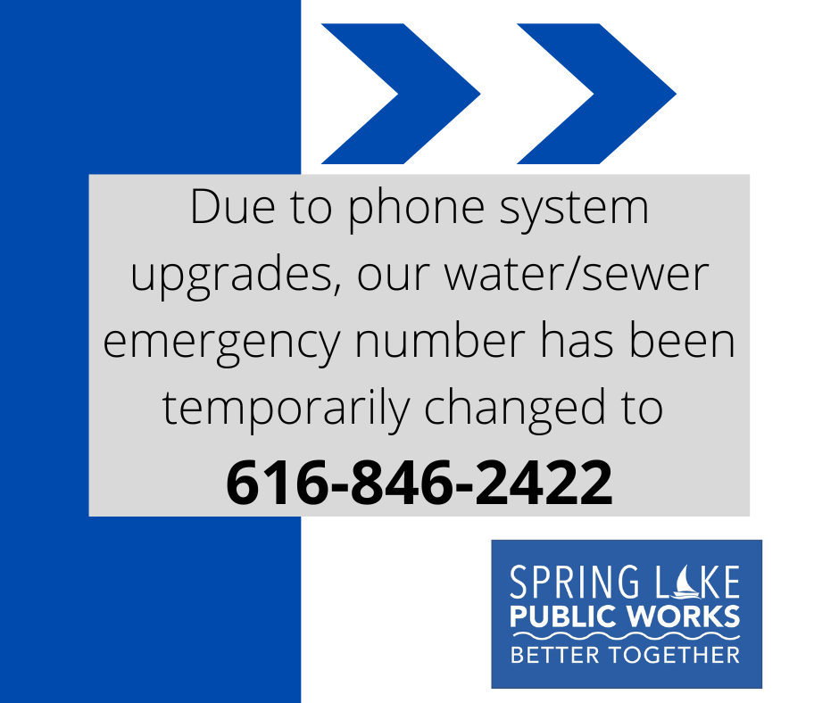 Water-sewer emergency number temporarily changed to 616-846-2422