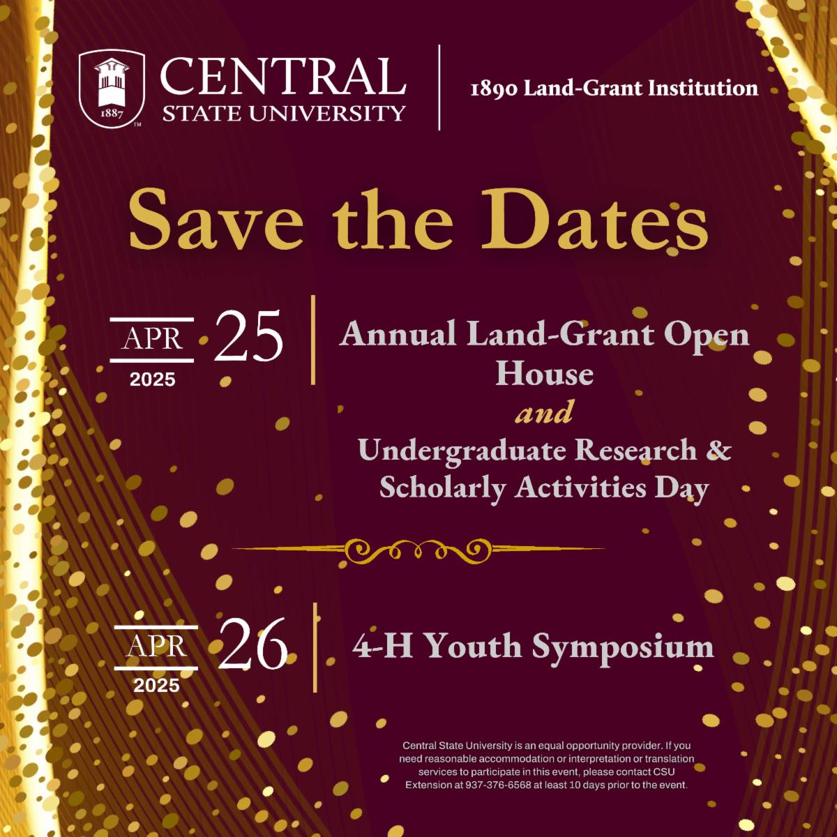 2025 land-grant open house save the date graphic