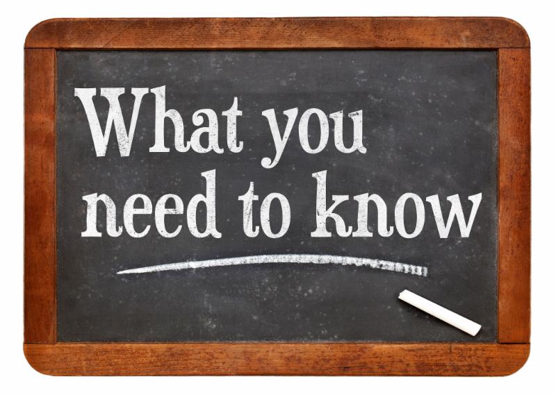 chalkboard that says What you need to know