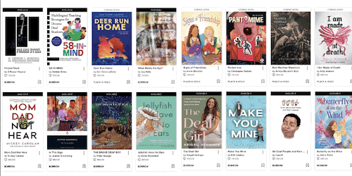 Scrolling collage of various books