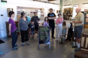 Docent William gives a tour to park visitors.
Photo by Ron Horii
