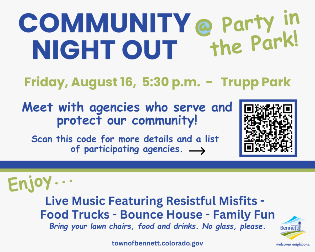 Community Night Out / Party in the Park info graphic