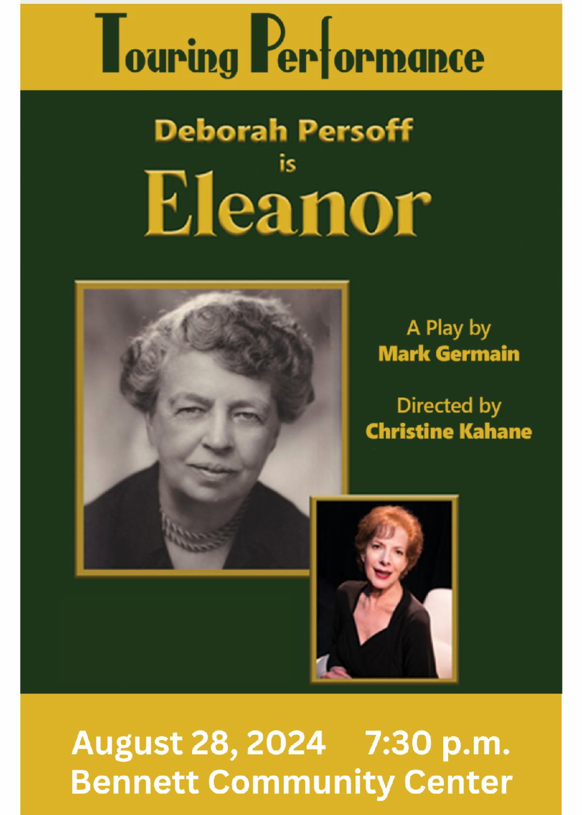 Promo flyer for an upcoming theater performance.