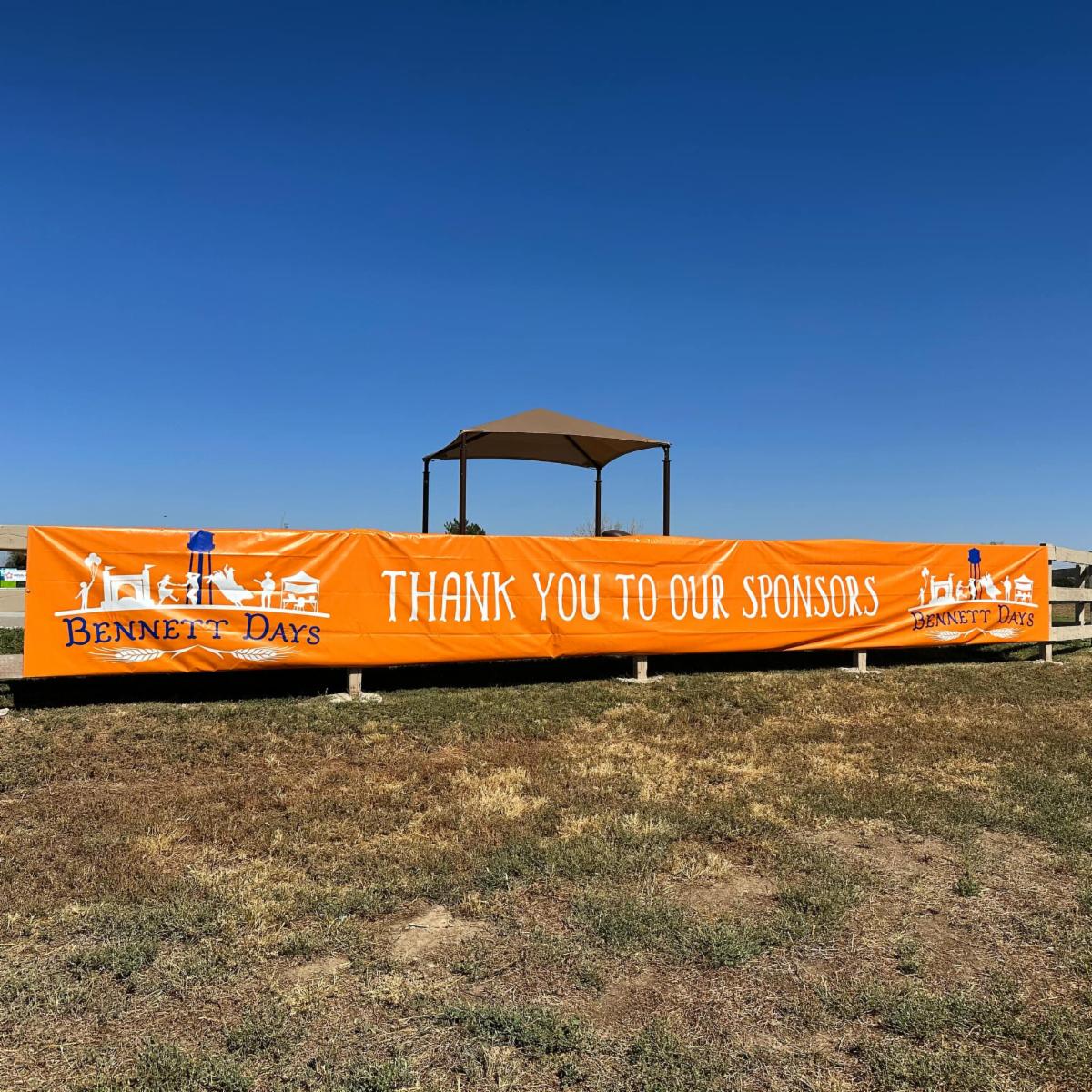 Picture of a sponsorship banner from Bennett Days.