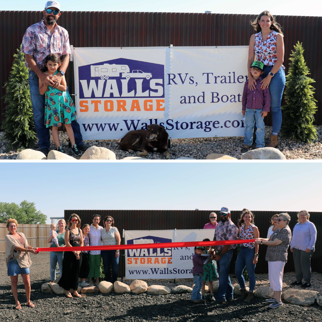 Ribbon cutting celebration for Walls Storage