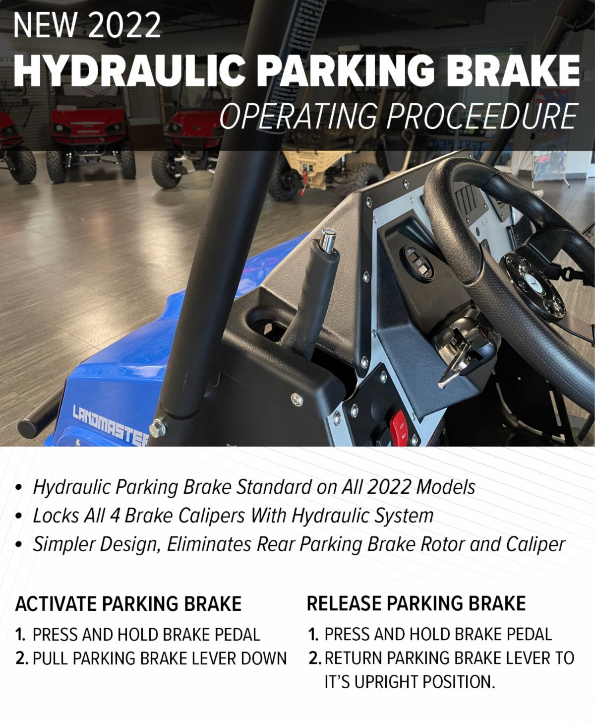 New 2022 Hydraulic Parking Brake Operating Procedure