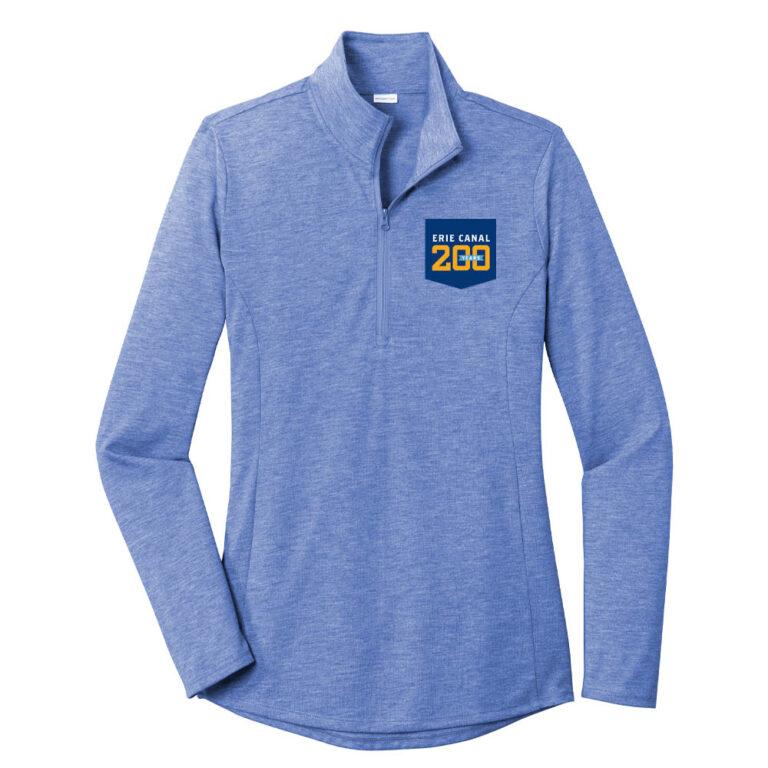Quarter zip athletic top with Erie Canal 200 logo