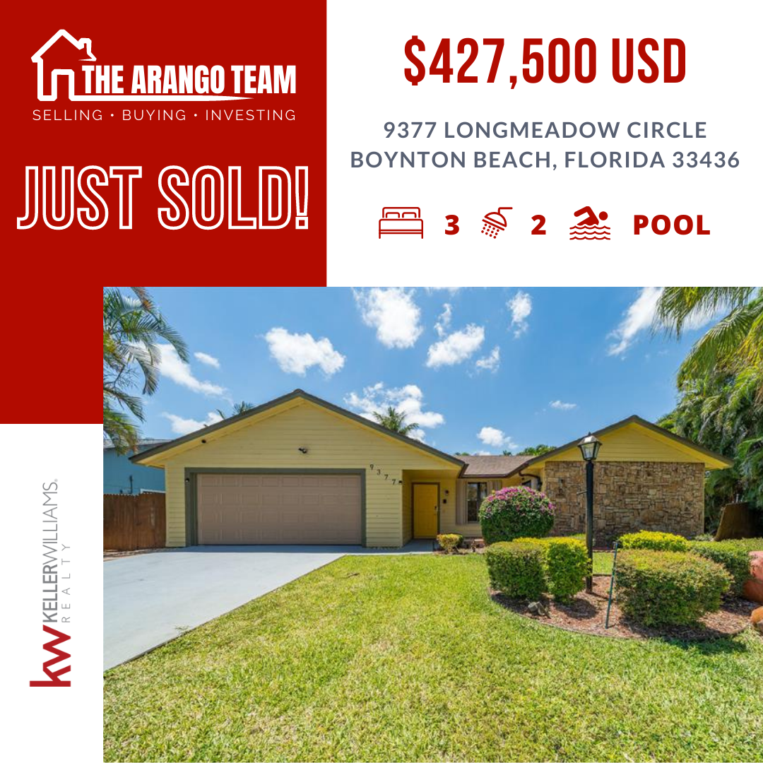 JUST SOLD Beautiful Pool Home FOR 427,500 in Boynton Beach, FL 🌴