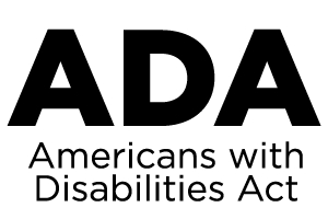 Image of White background with black text reading “ADA Americans with Disabilities Act.”