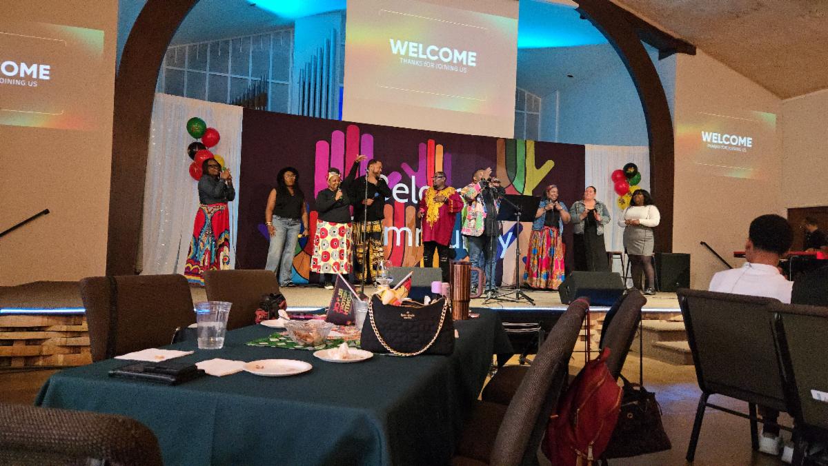 Black History Month speakers on stage