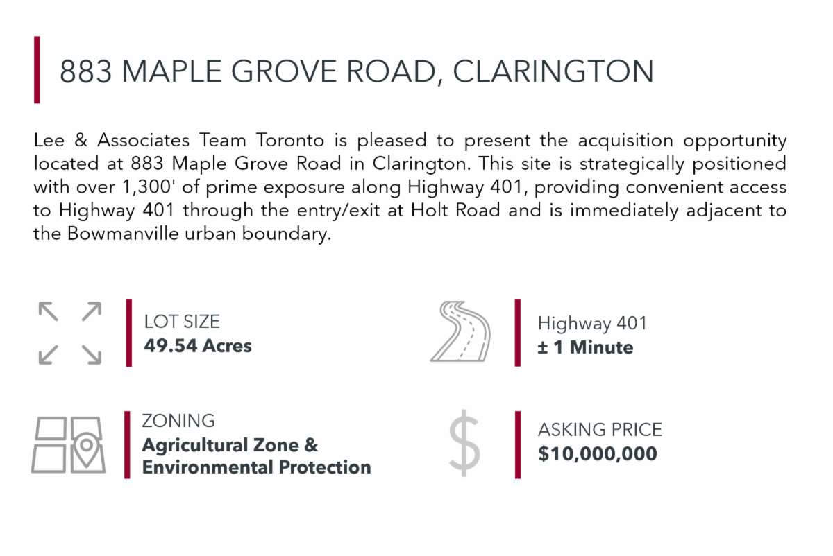 50 Acres Along Highway 401 In Clarington, ON