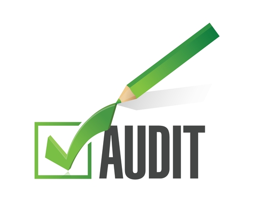 audit check mark illustration design over a white background