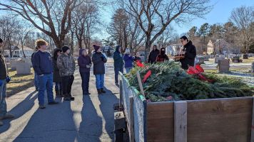 A wreath laying ceremony to celebrate veterans in Bridgewater