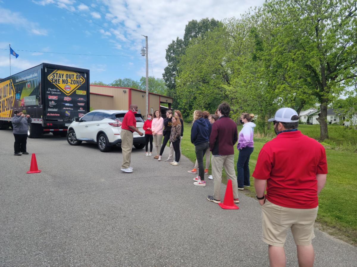 Road Team Captain John Anderson with TCW at Bradford High School  