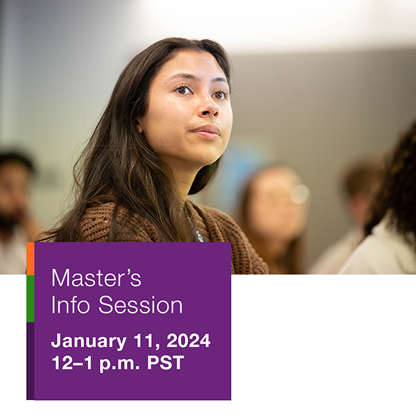 MS student in class and the details of upcoming info session
