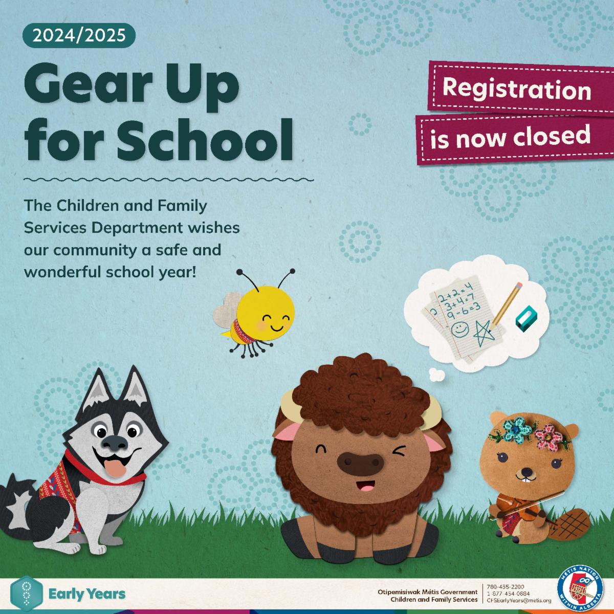 Gear Up For School Registration is now closed. 