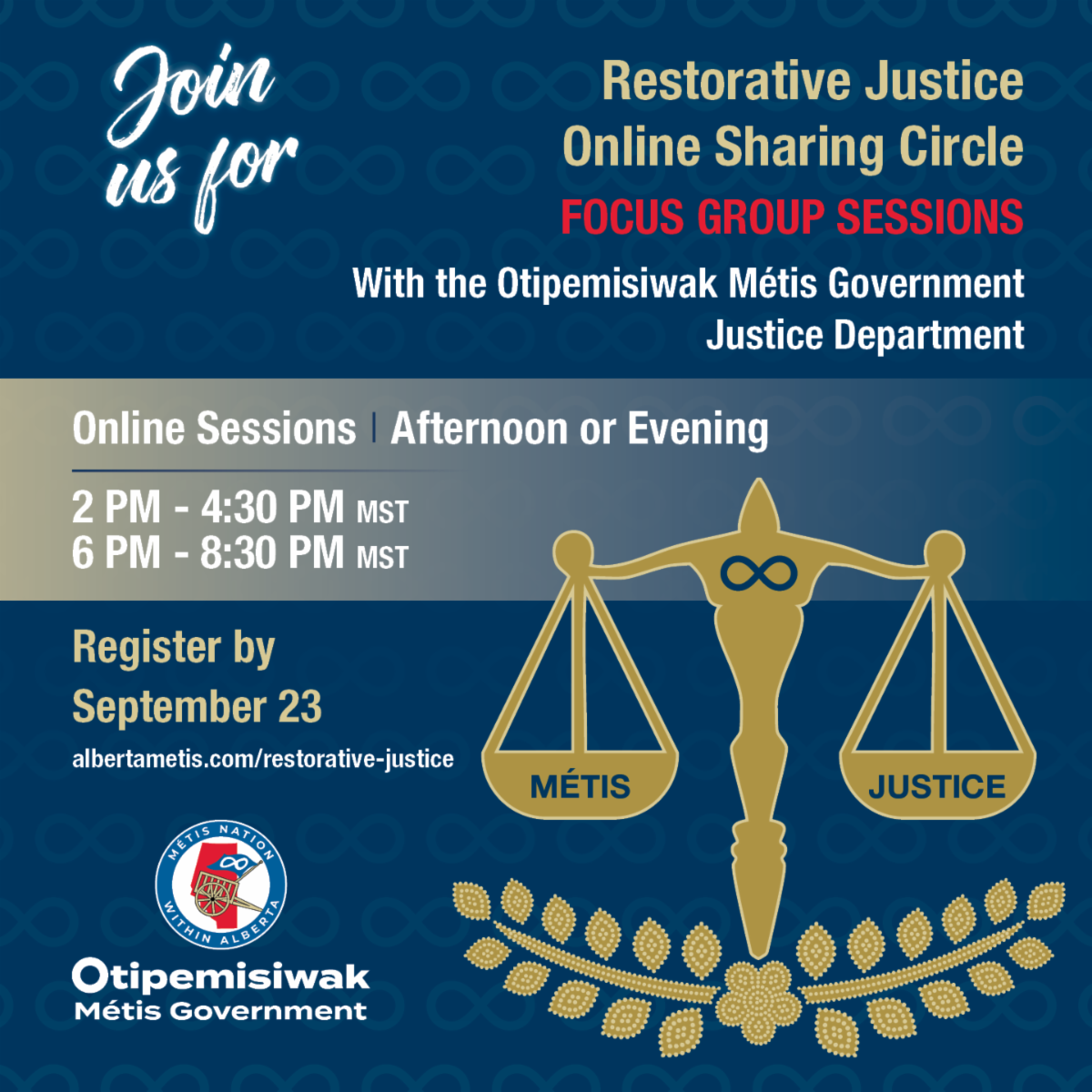 Join our Justice Department for four online sharing circles where we will create a collaborative group that builds supportive relationships. 