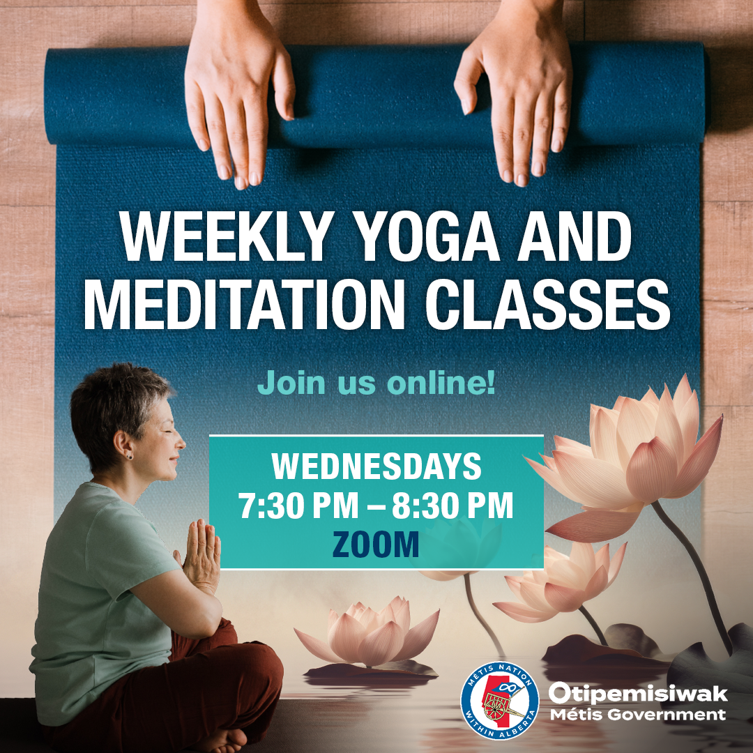 Weekly Yoga and Meditation Classes. Join us online. Wednesdays, 7:30 - 8:30 PM, zoom
