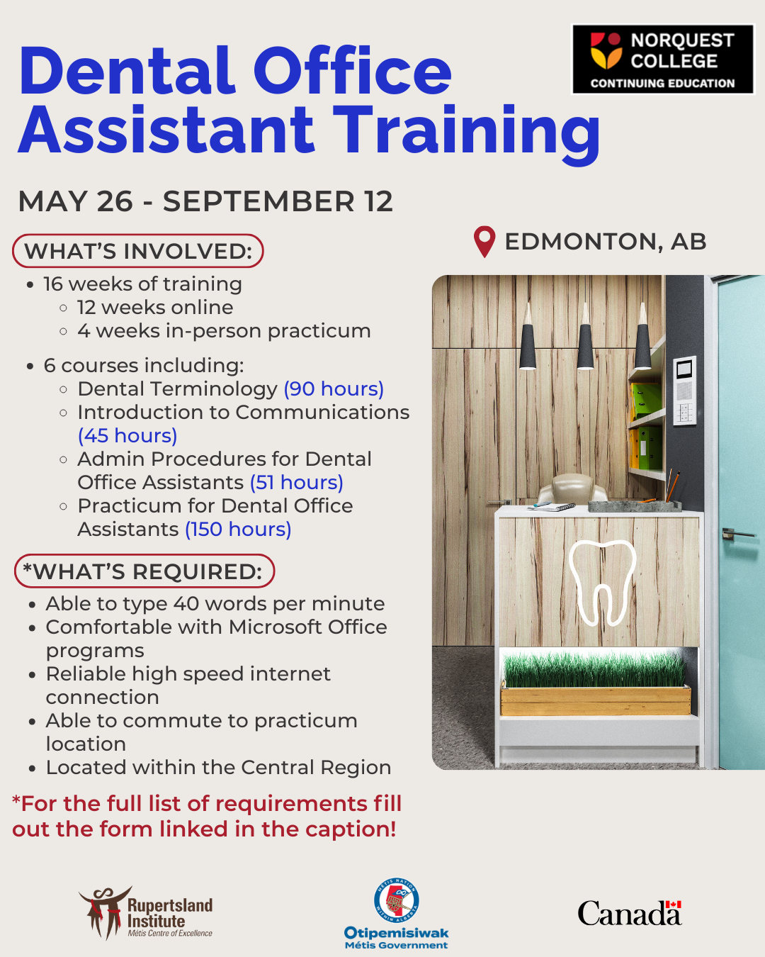 Dental Office Training poster, click to open link