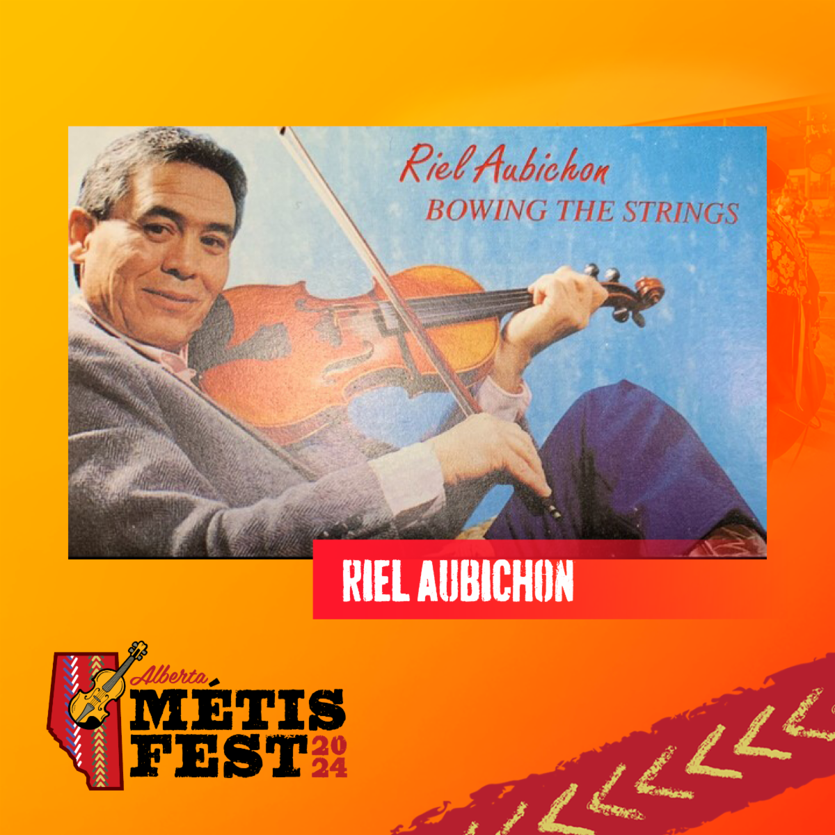 Riel Aubichon, bowing the strings. 