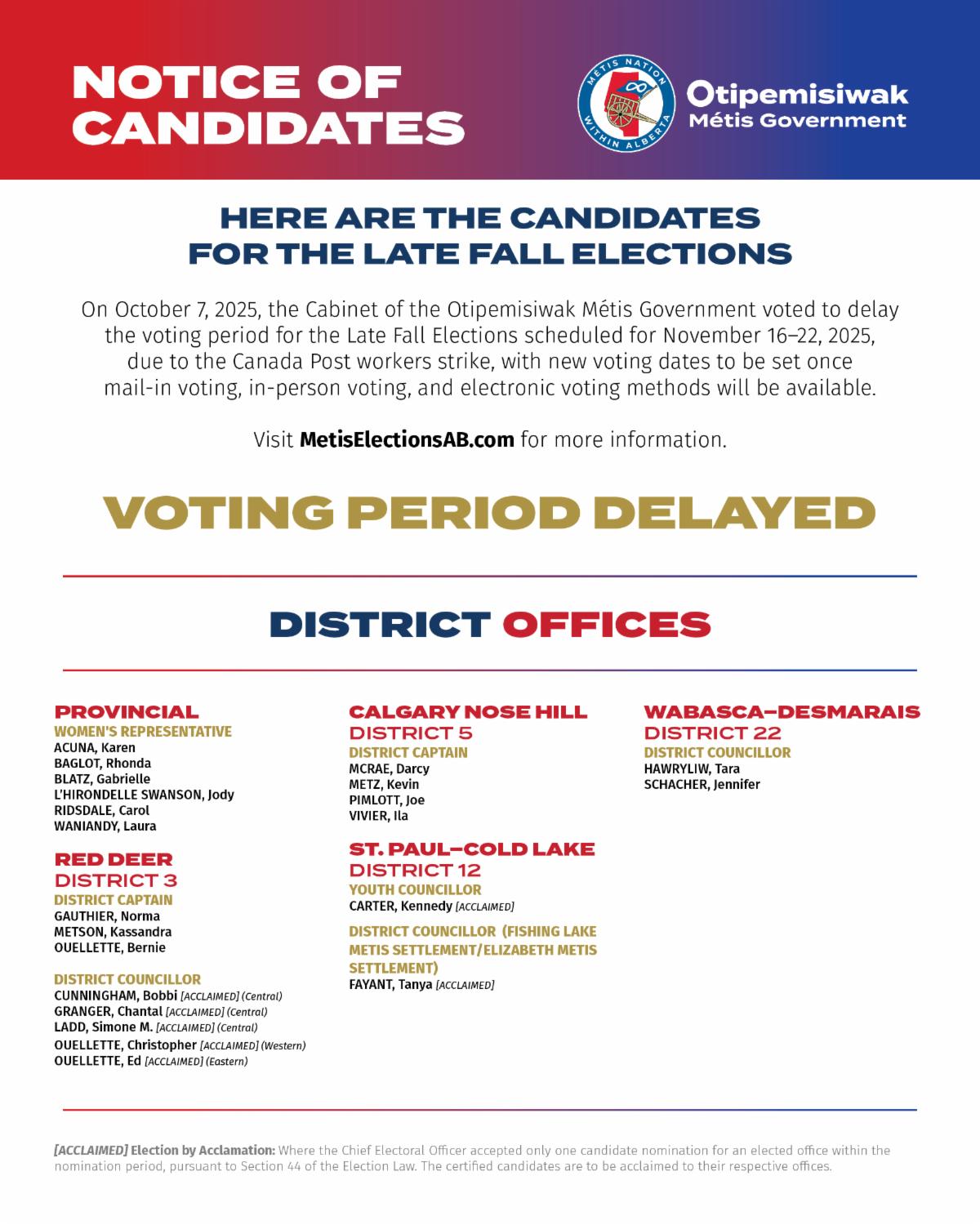 Notice of Candidates graphic linked to metiselectionsAB.com