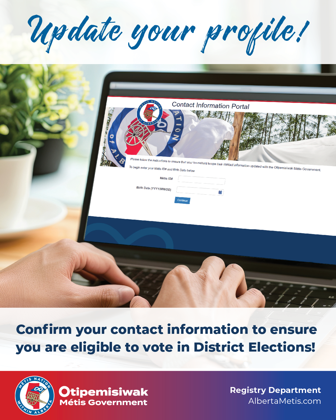 Update Your Profile. Confirm your contact information to ensure you are eligible to vote in District Elections. Click to open citizenship link.