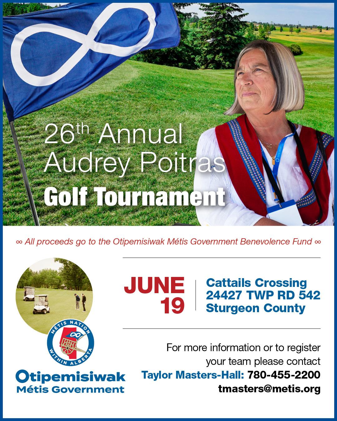 Golf Poster, Metis flag, click to open link