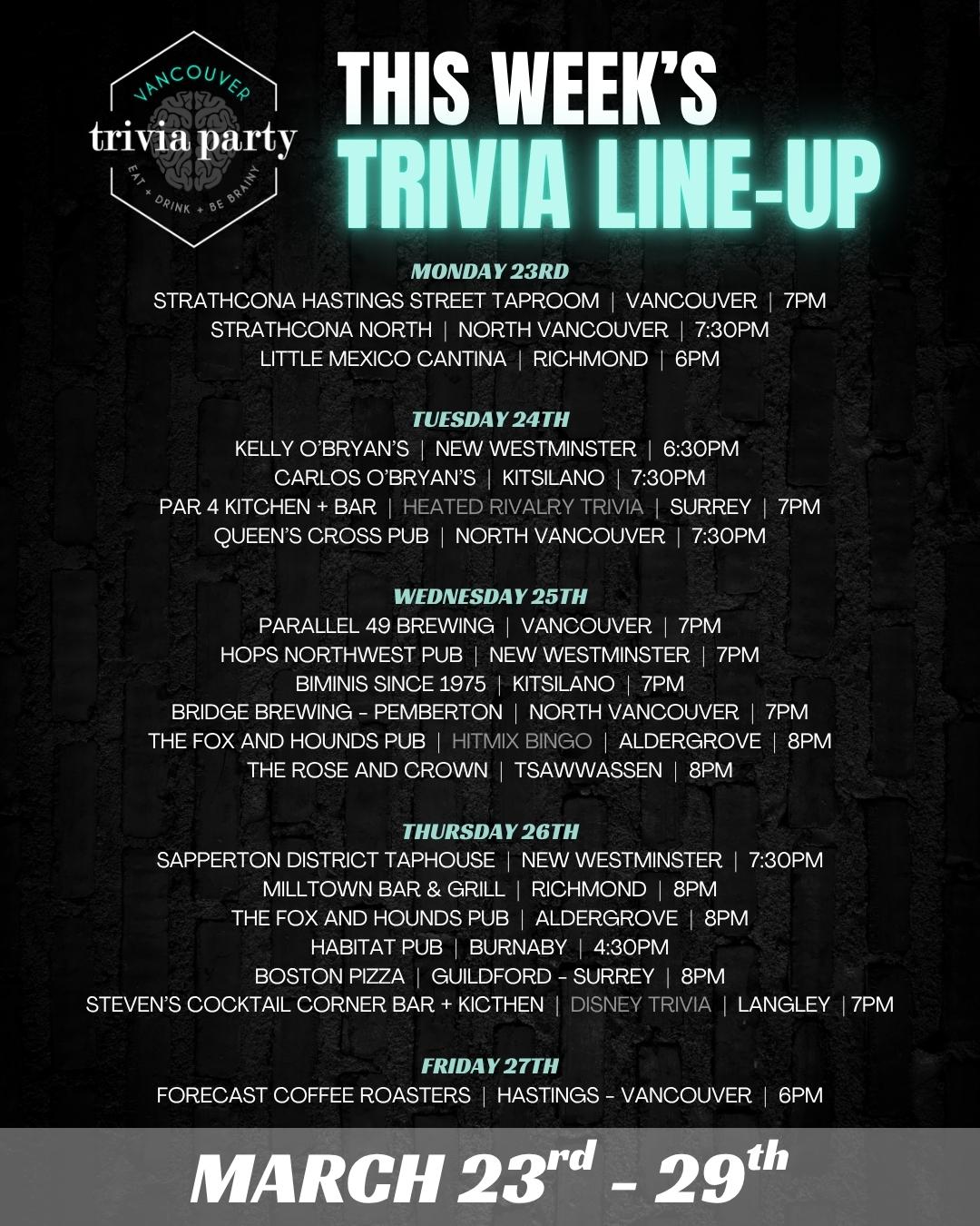 Heated Rivalry Trivia Questions Pdf The Rivalries Heat Up at Trivia This Week 🔥