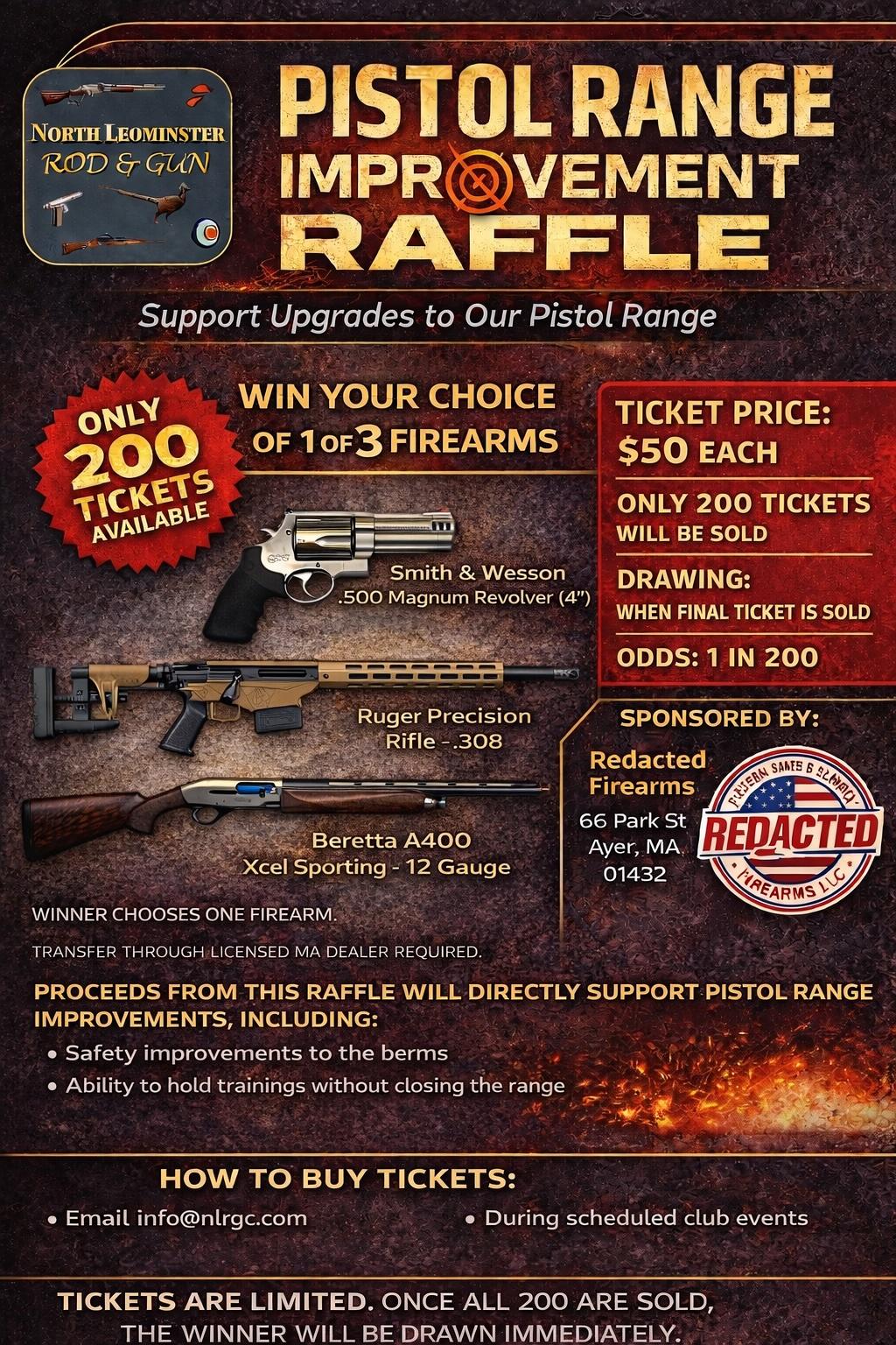 NLRGC Gun Raffle - Tickets for sale at the club this weekend