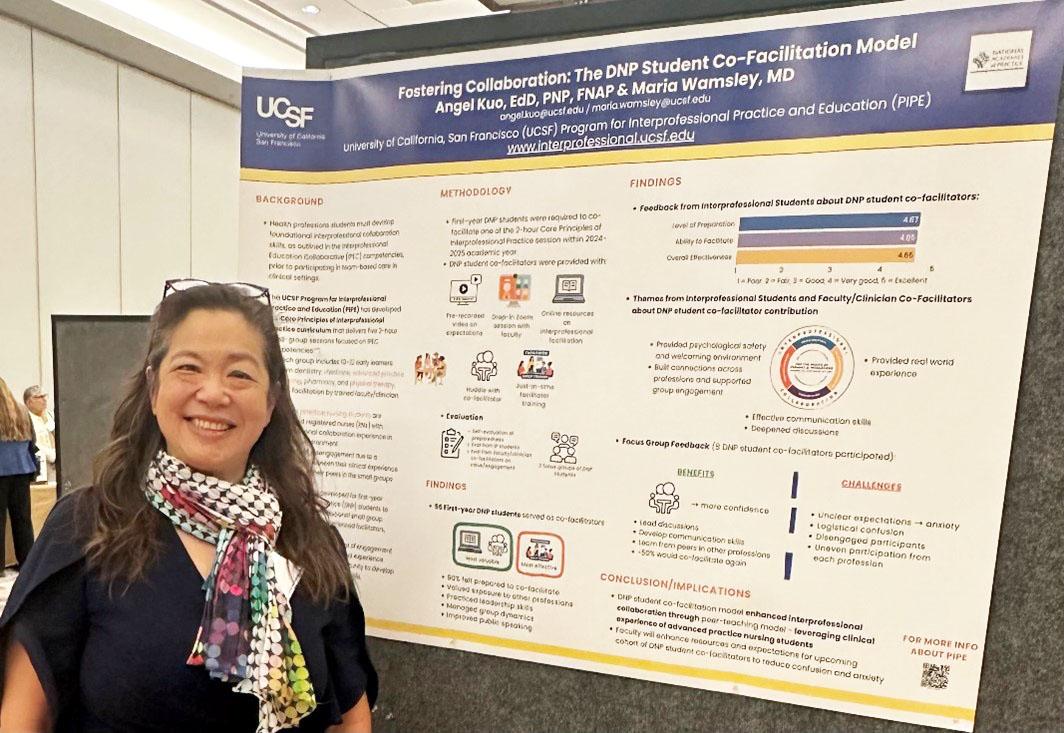Angel Kuo stands by her conference poster