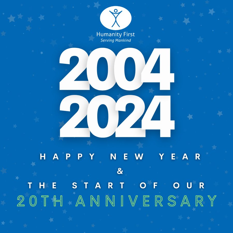 Graphic saying 2004-2024 Happy New Year and the start of our 20th Anniversary