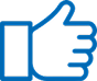 An icon of a persons hand giving a thumbs up