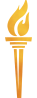 A drawing of an olympic style torch in shades of yellow and orange.