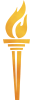 A drawing of an olympic style torch in shades of yellow and orange.