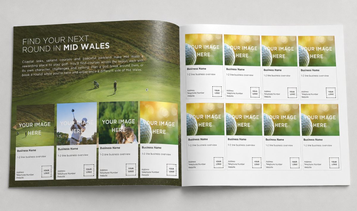 Sample pages from the golf feature