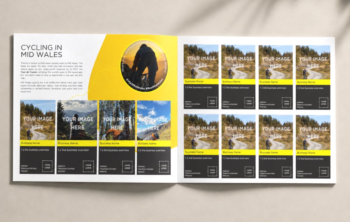 Sample pages from the cycling feature
