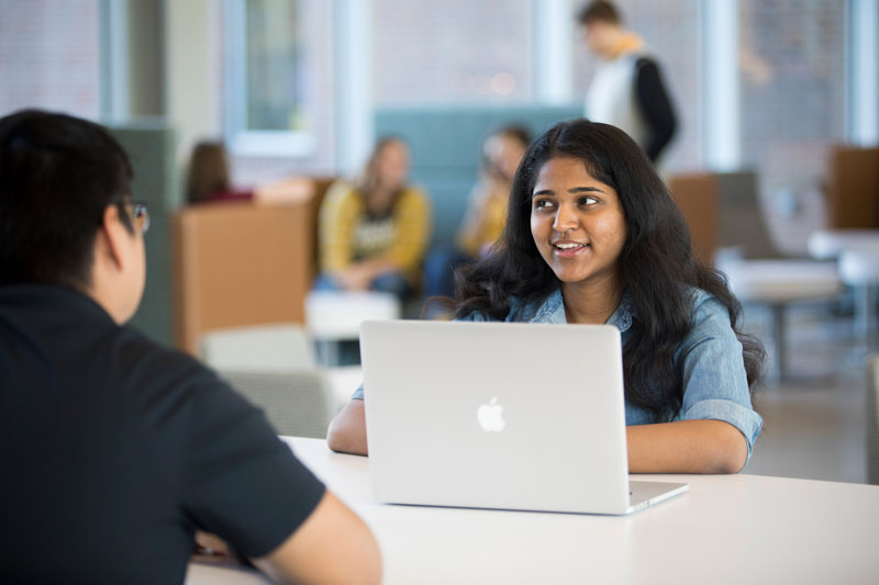 Student on computer