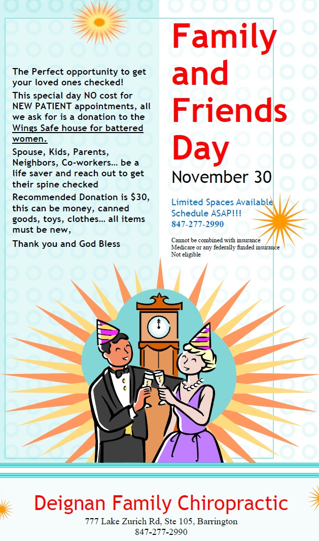 member eblast friends and family day at deignan chiropractic
