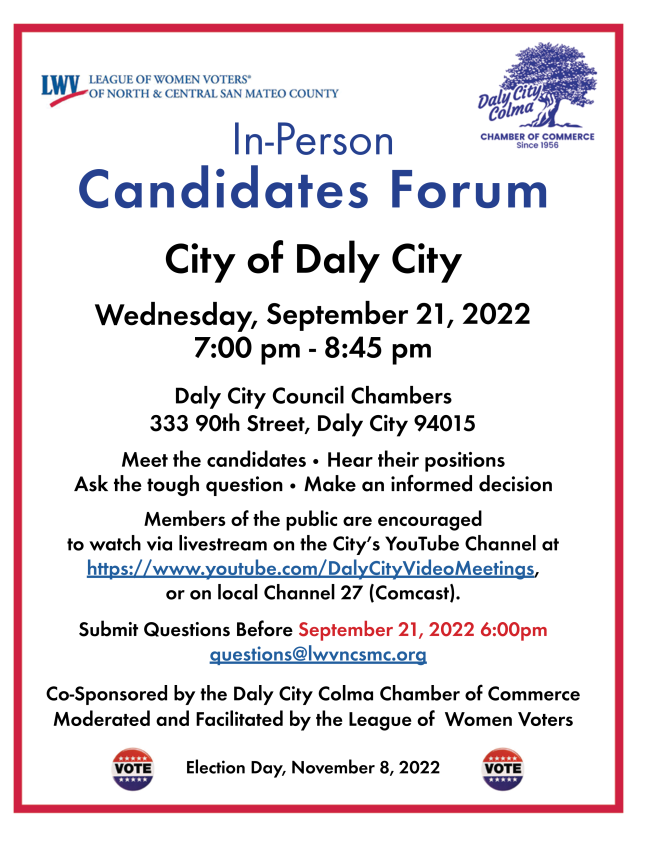 In-Person Candidates Forum Daly City