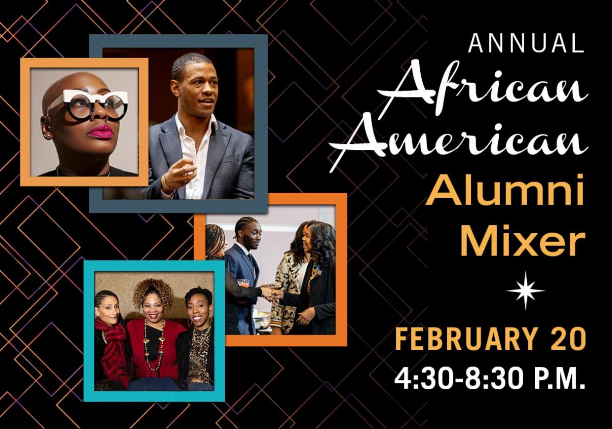 a graphic for the african american alumni mixer