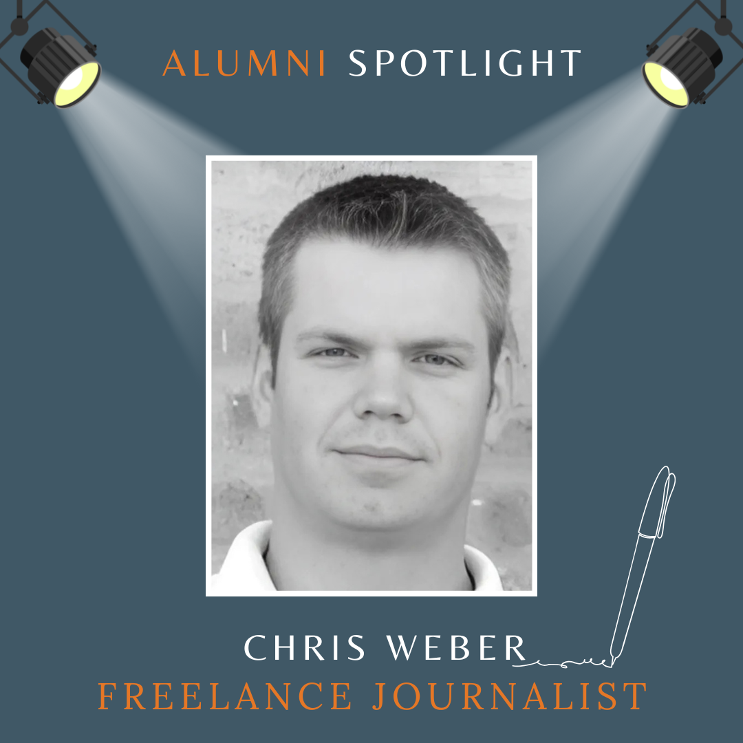 a graphic of chris weber with a geay blue and white coloring