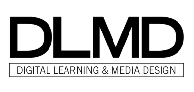 digital learning and media logo black and white